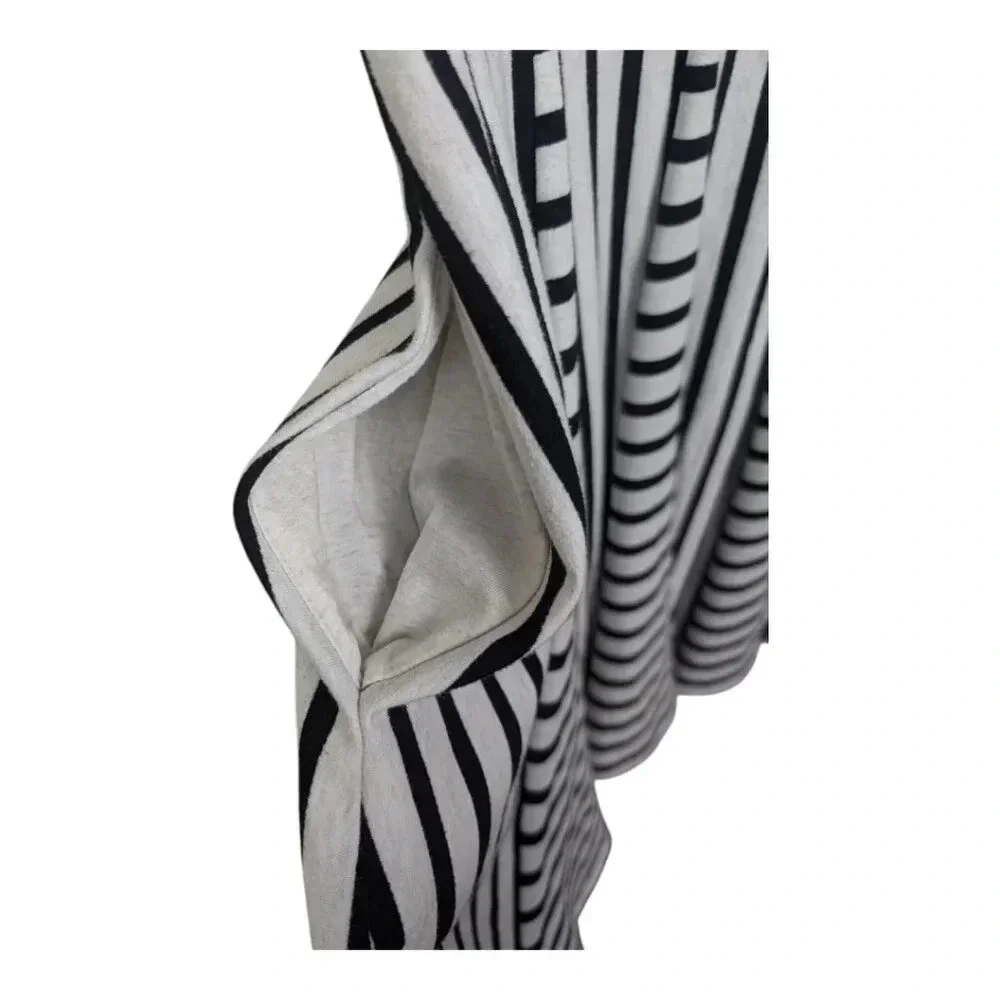 Anthropologie Saturday Sunday Striped Dress, Fit and Flare, Black & White, Sz L - Picture 5 of 11